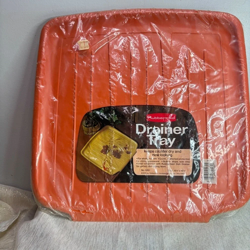 Rubbermaid Drainer Tray Orange 1975 Model 1180 Kitchen Countertop Organizer